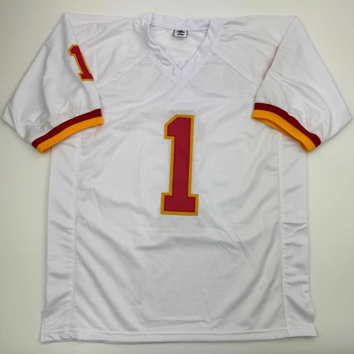 Camiseta de fútbol blanca autografiada/firmada por Deebo Samuel Washington JSA COA