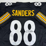 Camiseta de fútbol americano negra de Pittsburgh autografiada/firmada por Emmanuel Sanders (JSA COA)