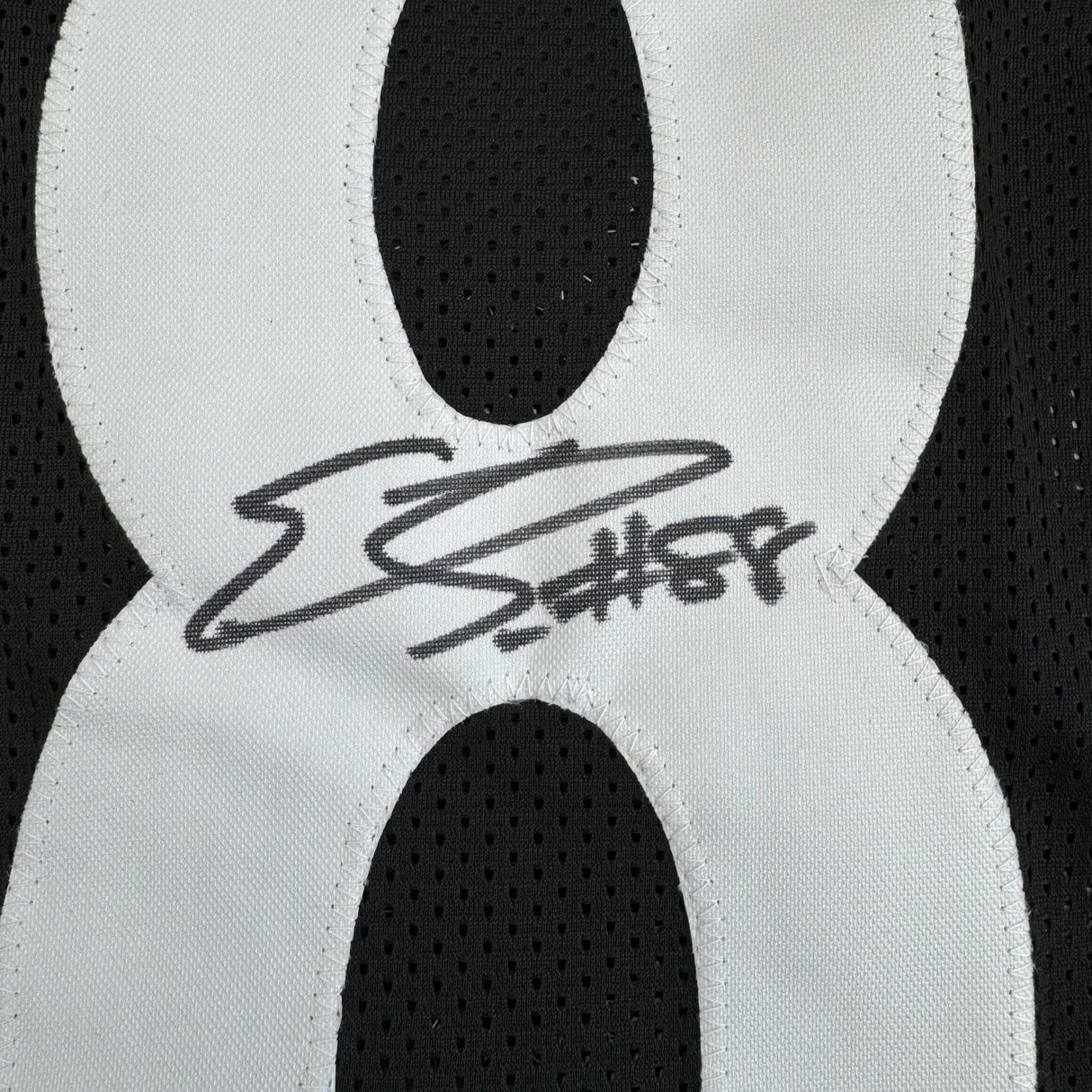Camiseta de fútbol americano negra de Pittsburgh autografiada/firmada por Emmanuel Sanders (JSA COA)