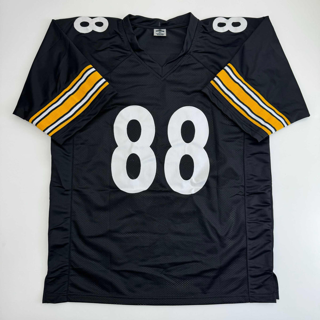 Camiseta de fútbol americano negra de Pittsburgh autografiada/firmada por Emmanuel Sanders (JSA COA)