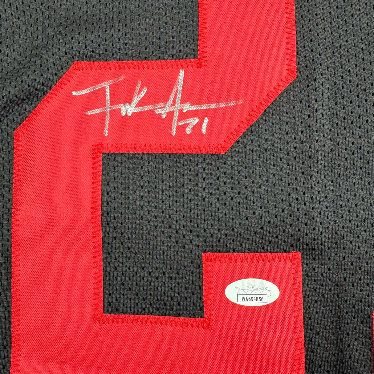 Framed Autographed/Signed Frank Gore 35x39 San Francisco Black Football Jersey Beckett BAS COA
