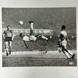 Foto autografiada/firmada de Pelé, fútbol brasileño, 16 x 20, patada de bicicleta, Beckett, BAS, COA, Auto