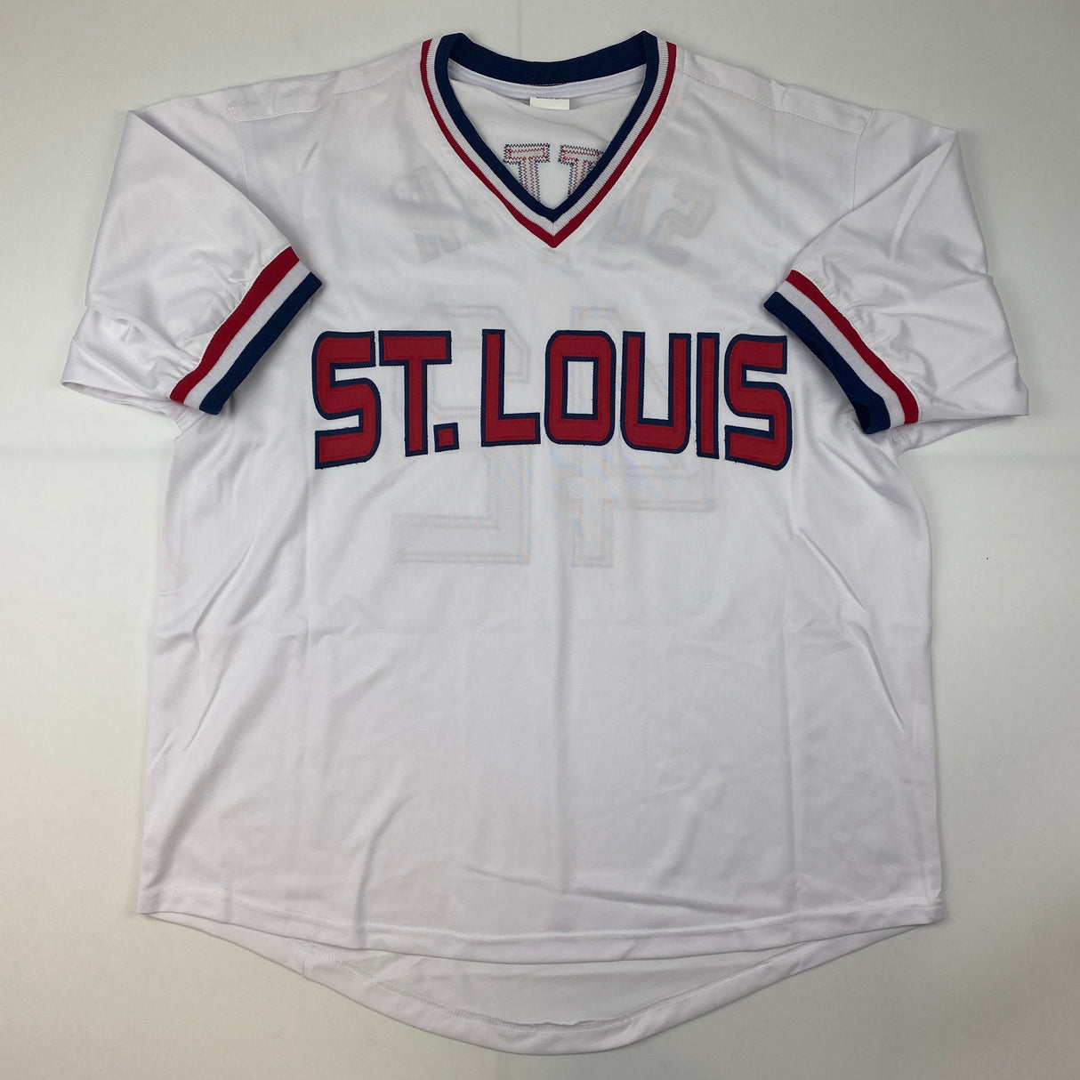Camiseta de béisbol blanca de Bruce Sutter St. Louis autografiada/firmada JSA COA