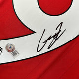 Camiseta de fútbol roja del Manchester United autografiada/firmada por Alejandro Garnacho Beckett BAS COA