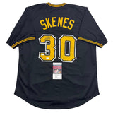 Camiseta de béisbol negra de Pittsburgh autografiada/firmada por Paul Skenes (JSA COA)