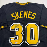Camiseta de béisbol negra de Pittsburgh autografiada/firmada por Paul Skenes (JSA COA)