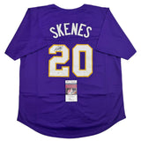 Camiseta de béisbol morada de LSU College autografiada/firmada por Paul Skenes (JSA COA)