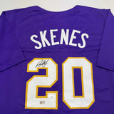 Camiseta de béisbol morada de LSU College autografiada/firmada por Paul Skenes (JSA COA)