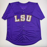 Camiseta de béisbol morada de LSU College autografiada/firmada por Paul Skenes (JSA COA)