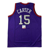 Camiseta de baloncesto morada de Toronto autografiada/firmada por Vince Carter. PSA/Certificado de ADN.