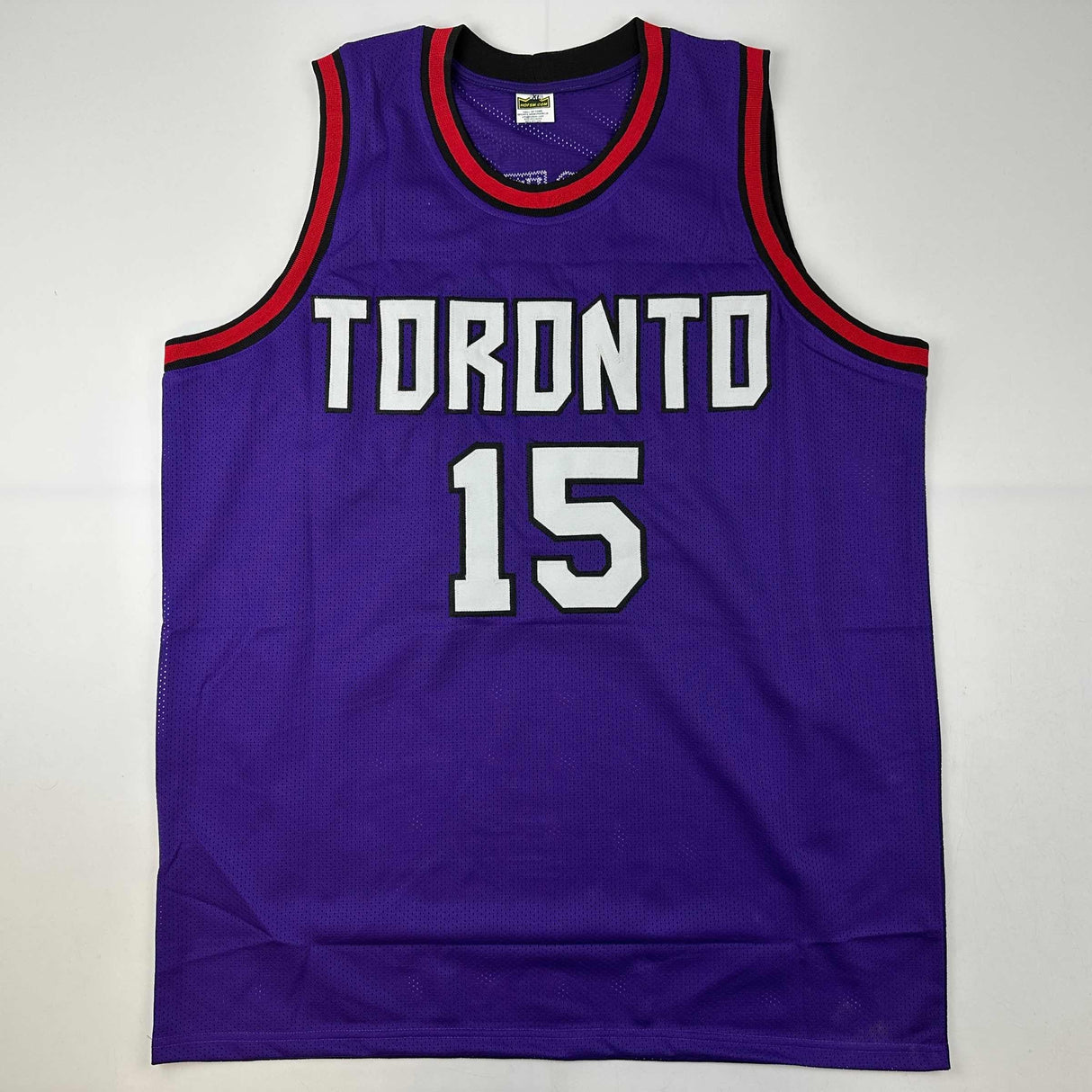 Camiseta de baloncesto morada de Toronto autografiada/firmada por Vince Carter. PSA/Certificado de ADN.