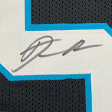 Camiseta de fútbol americano negra de Carolina de Derrick Brown autografiada y firmada por JSA COA