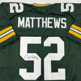 Autographed/Signed Clay Matthews Green Bay Green Football Jersey JSA COA