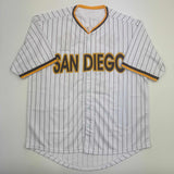 Autographed/Signed Manny Machado San Diego Pinstripe Baseball Jersey Beckett BAS COA