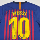 Camiseta de fútbol del FC Barcelona autografiada/firmada por Lionel Leo Messi Beckett BAS COA