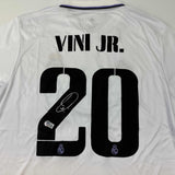 Autographed/Signed Vini Vinicius Jr. Real Madrid 2022-23 White Soccer Jersey Beckett BAS COA