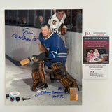 Autographed/Signed Johnny Bower and Eric Nesterenko 8x10 Hockey Photo JSA COA