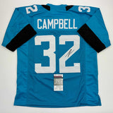 Camiseta de fútbol americano autografiada/firmada de Tyson Campbell Jacksonville Teal JSA COA