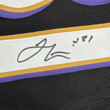 Camiseta de fútbol negra de Baltimore autografiada/firmada por Jamal Lewis (JSA COA)