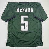 Autographed/Signed Donovan McNabb Philadelphia Green Football Jersey Beckett BAS COA
