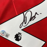 Camiseta de fútbol roja del Liverpool autografiada/firmada por Luis Díaz Beckett BAS COA
