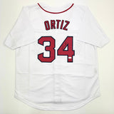 Camiseta de béisbol blanca de Boston autografiada/firmada por David Ortiz JSA COA