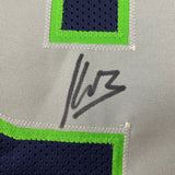 Autographed/Signed Kenneth Walker Seattle Blue Football Jersey Beckett BAS COA