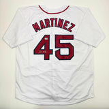 Camiseta de béisbol blanca de Boston autografiada/firmada por Pedro Martínez Beckett BAS COA