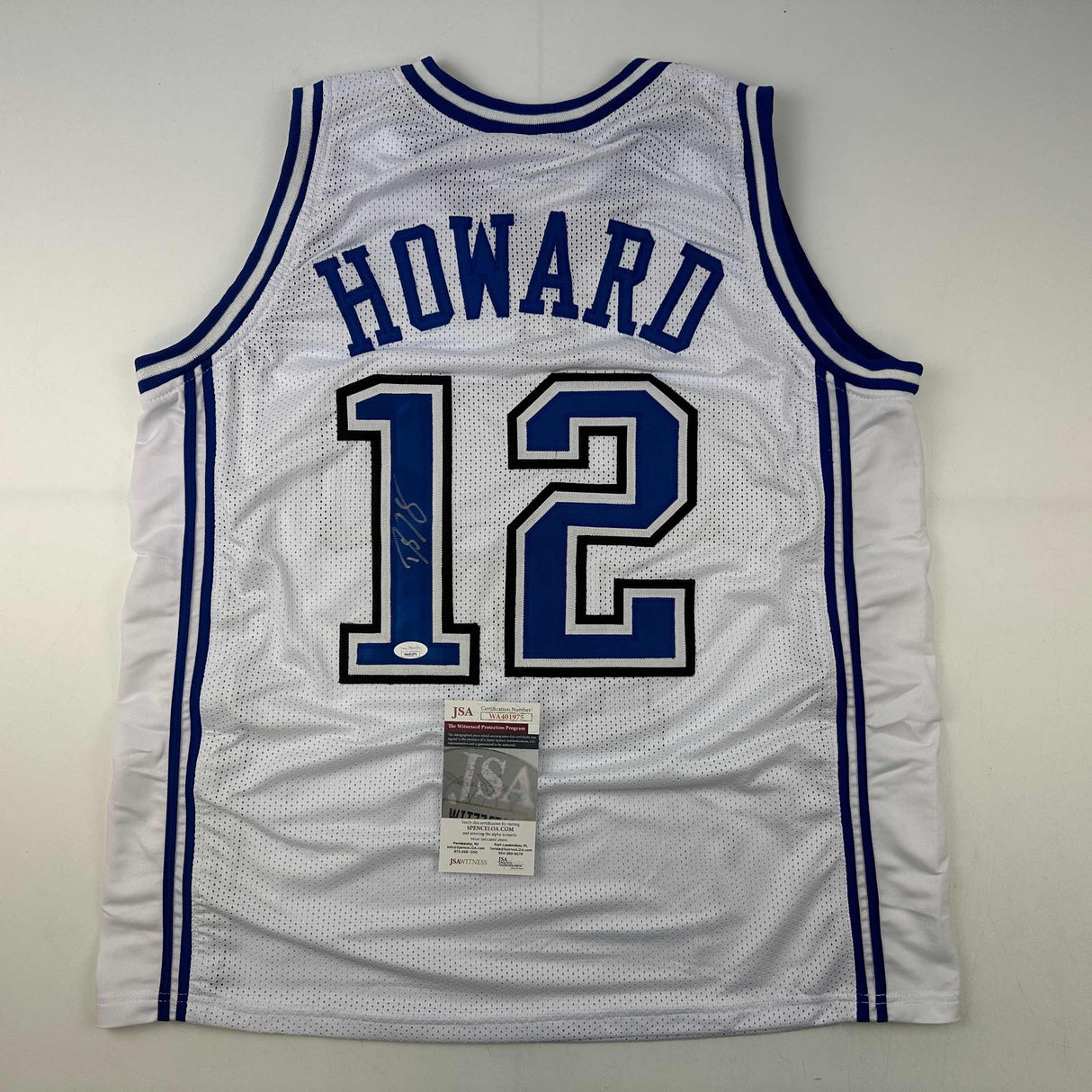 Camiseta de baloncesto blanca de Orlando, autografiada y firmada por Dwight Howard (JSA COA)
