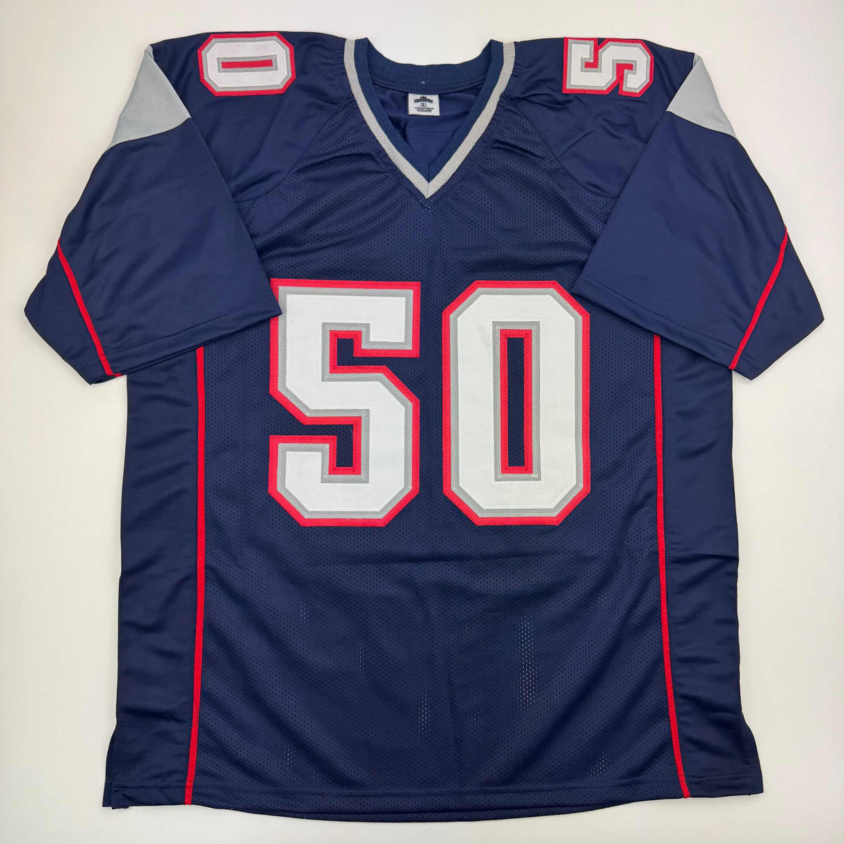 Camiseta de fútbol azul de Nueva Inglaterra autografiada y firmada por Rob Ninkovich "2x SB Champ" Beckett BAS COA