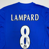 Autographed/Signed Frank Lampard Chelsea FC Blue Soccer Futbol Jersey Beckett BAS COA