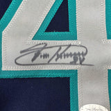 Autographed/Signed Felix Hernandez Seattle Blue Baseball Jersey JSA COA