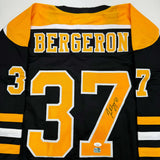 Camiseta de hockey negra de Boston autografiada/firmada por Patrice Bergeron (JSA COA)