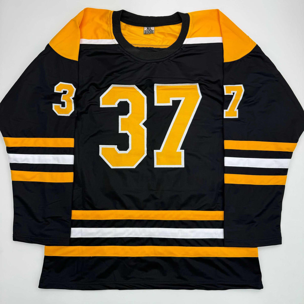 Camiseta de hockey negra de Boston autografiada/firmada por Patrice Bergeron (JSA COA)