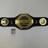 Autographed/Signed Israel Izzy Adesanya Black Replica UFC Championship Title Belt JSA COA