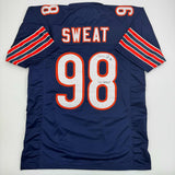 Autographed/Signed Montez Sweat Tez Effect Chicago Blue Football Jersey PSA COA