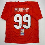 Camiseta de fútbol naranja de Cincinnati autografiada/firmada por Myles Murphy (JSA COA)