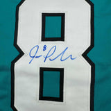 Framed Autographed/Signed Joe Pavelski 35x39 San Jose Teal Hockey Jersey JSA COA