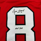 Framed Autographed/Signed Denis Savard HOF 2002 35x39 Chicago Red Hockey Jersey JSA COA