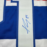 Framed Autographed/Signed Kaiden Guhle 35x39 Montreal Red Hockey Jersey JSA COA