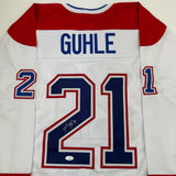 Camiseta de hockey blanca de Montreal autografiada/firmada por Kaiden Guhle (JSA COA)