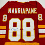 Autographed/Signed Andrew Mangiapane Calgary Red Hockey Jersey JSA COA