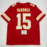 Camiseta de fútbol americano Nike auténtica de los Kansas City Chiefs, autografiada y firmada por Patrick Mahomes, color rojo, Fanatics COA