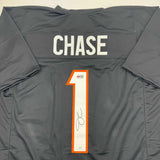 Autographed/Signed Ja'Marr Chase Cincinnati Black Football Jersey JSA COA