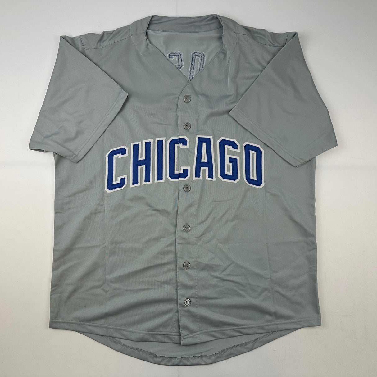 Camiseta de béisbol gris de Chicago autografiada/firmada por Sammy Sosa Beckett BAS COA