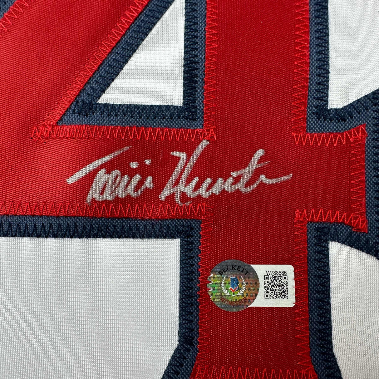 Camiseta de béisbol blanca de Anaheim de Los Ángeles, autografiada y firmada por Torii Hunter Beckett BAS COA