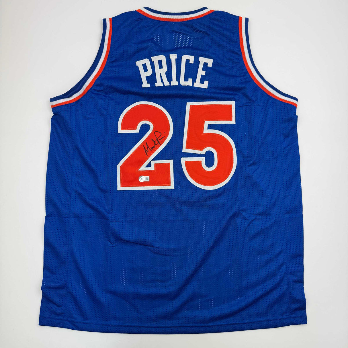 Camiseta de baloncesto azul Cleveland Beckett BAS COA autografiada/firmada por Mark Price