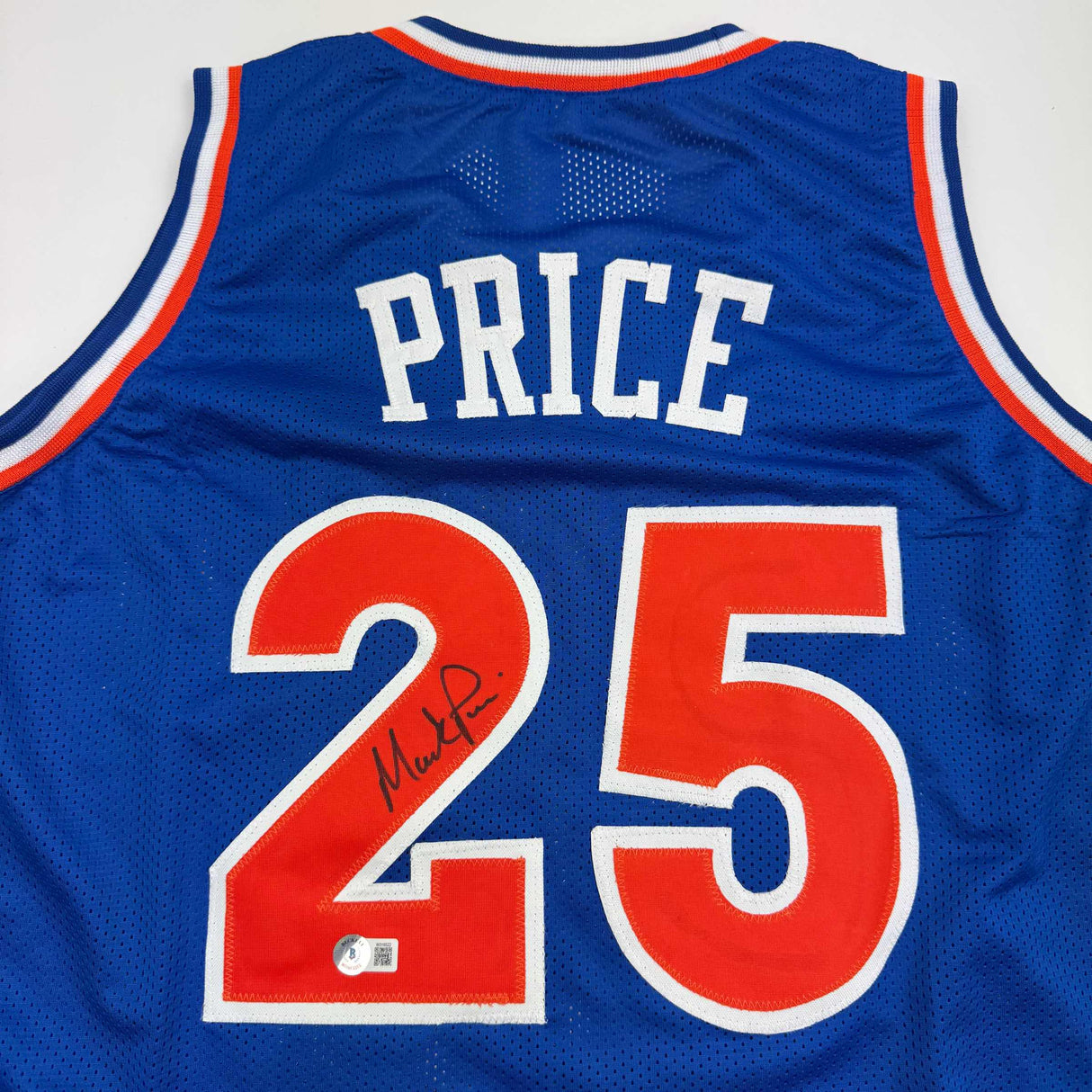 Camiseta de baloncesto azul Cleveland Beckett BAS COA autografiada/firmada por Mark Price