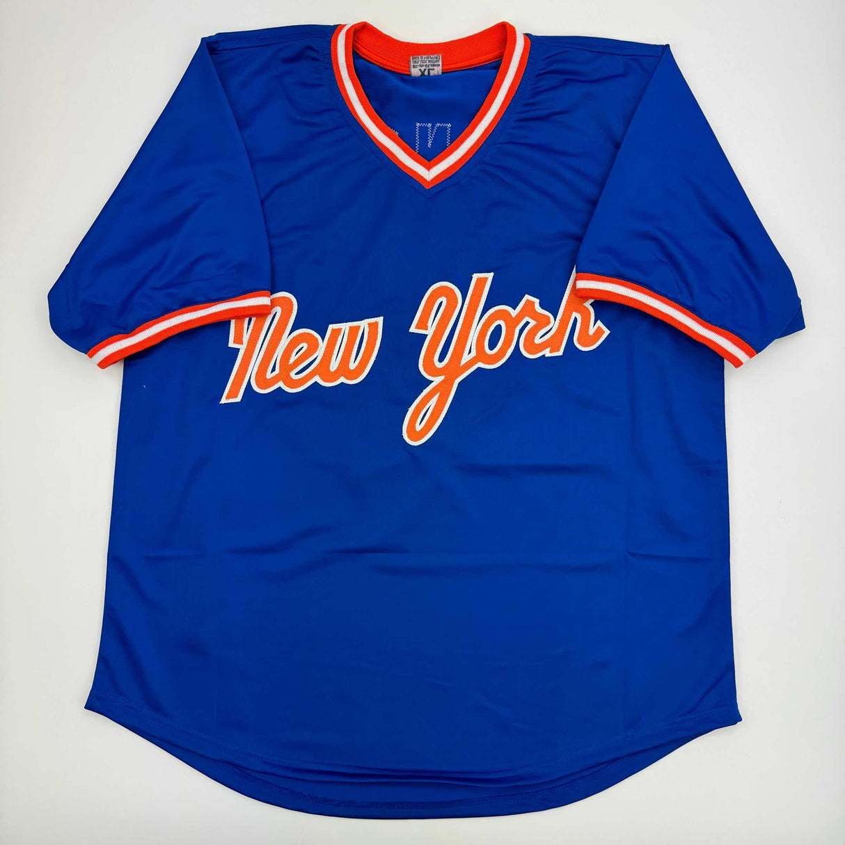 Camiseta de béisbol azul de Nueva York autografiada y firmada por Howard Johnson "HOJO" (JSA COA)