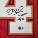 Camiseta de fútbol roja de Tampa Bay autografiada/firmada por Mike Alstott Beckett BAS COA